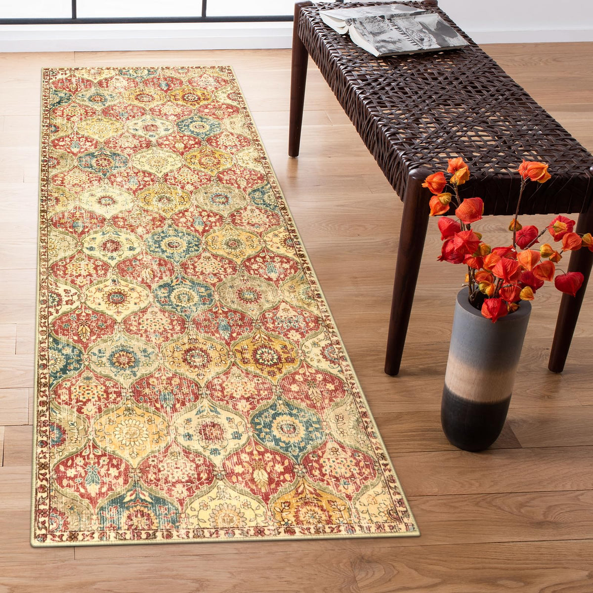Lahome Moroccan Kitchen Rugs Non Slip Washable, 2x4 Rugs for Entryway