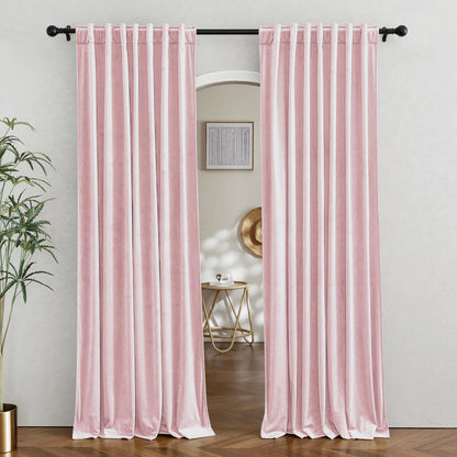 RYB HOME Blue Velvet Blackout Curtains for 84 inches Bedroom Living Room