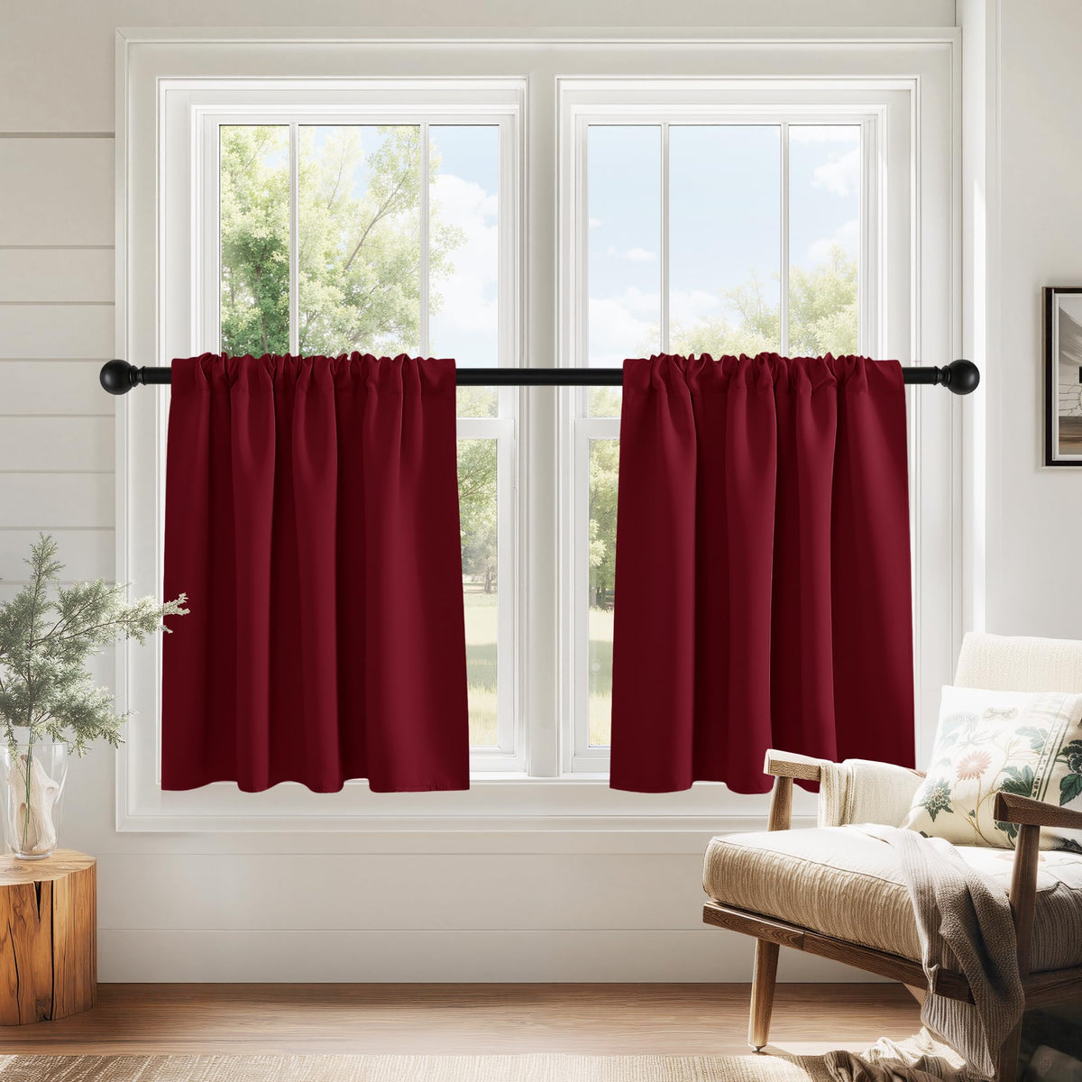 PONY DANCE Black Out Curtains 72 inch Long, Black, 2 Panels