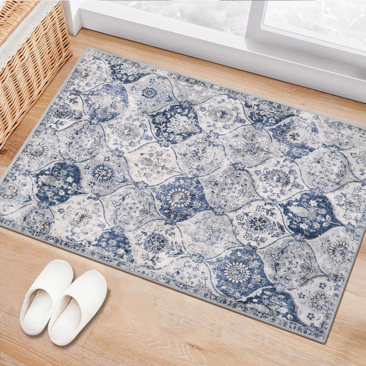 Lahome Moroccan Kitchen Rugs Non Slip Washable, 2x4 Rugs for Entryway