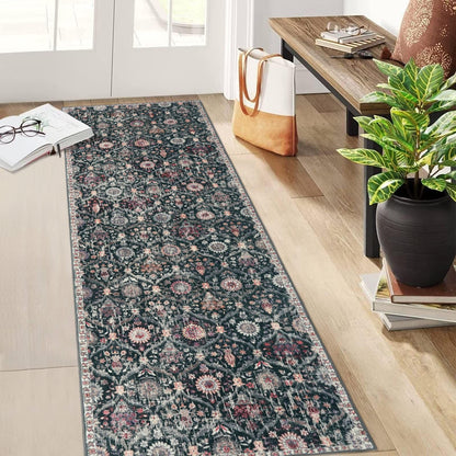 Lahome Moroccan Kitchen Rugs Non Slip Washable, 2x4 Rugs for Entryway