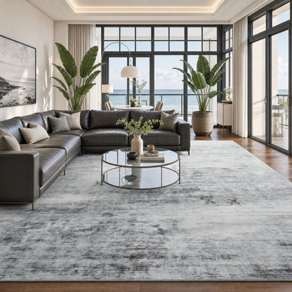 Toneed 4x6 Feet Washable Area Rugs for Bedroom Living Room, 48"x72" Grey