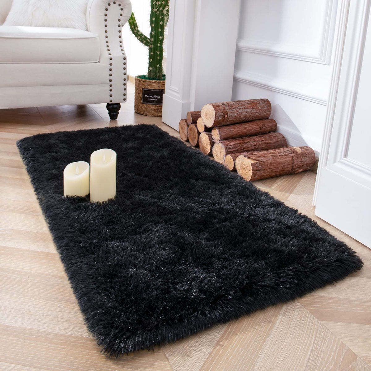 Chicrug Soft Runner Rug for Bedroom Living Room Plush Fluffy Rugs 2x6