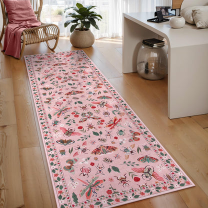 Lahome Bug Washable Area Rugs 5x7, Soft Green Rug for Living Room Bedroom