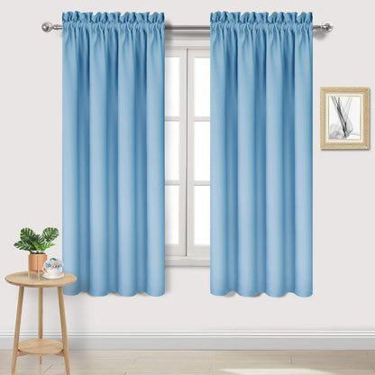 DWCN Blackout Curtains for Bedroom Living Room 42 x 63 Inch Long Black