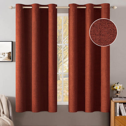 MIULEE 100% Blackout Linen Curtains for Bedroom 52x84 Inches Natural Beige