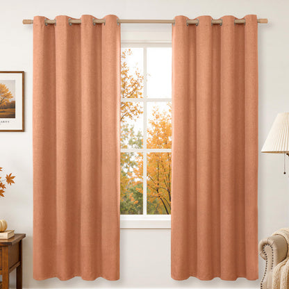 BGment Oatmeal Linen Curtains 84 Inch Length 2 Panels Set for Living Room