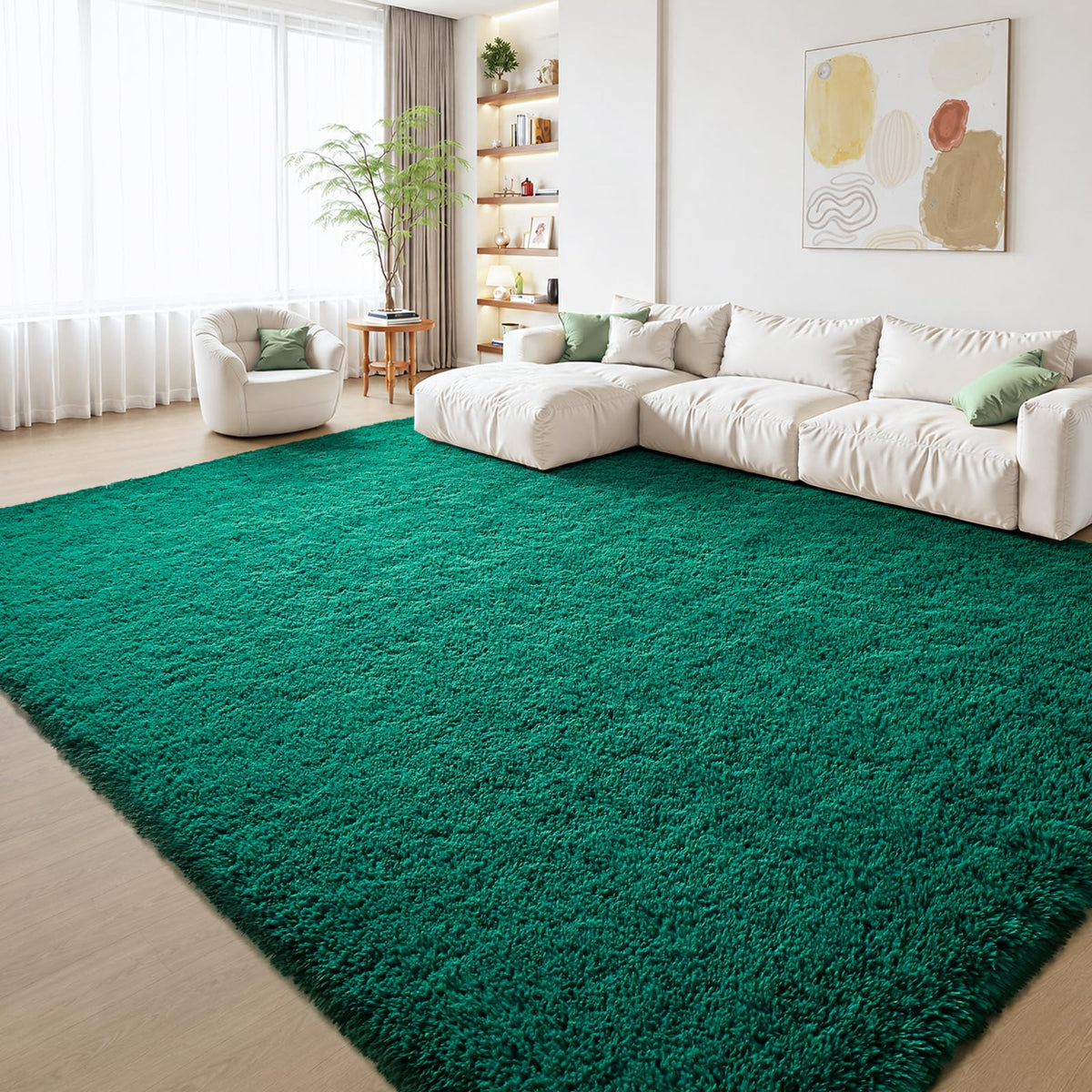 Zentavio 5x8 Area Rugs for Bedroom Fluffy Rugs for Living Room Carpet Large Fuzzy Soft Shag Aesthetic Plush High Pile Gray Throw Rug for Nursery Kids Room Dorm Waved Grey