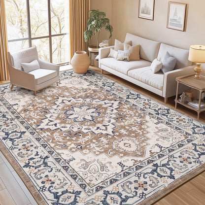 Lofus 5x7 Area Rugs for Living Room Bedroom, Soft Boho Carpet Floral Brown