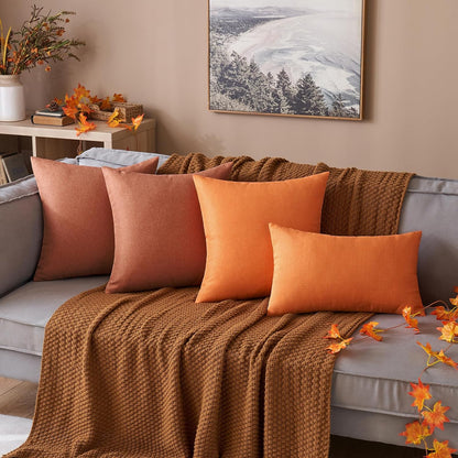 MIULEE Decorative Outdoor Pillow Covers Fall 18x18 Rust