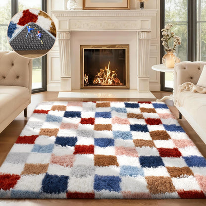 Ophanie Small Rug Upgrade Non Slip Throw Bedside Area Rugs, Fluffy Soft Grey Mini Bedroom Carpet, Affordable Door Entryway Indoor Inside Front Entrance Dog 2x3 Mat, Home Decor Aesthetic, Nursery