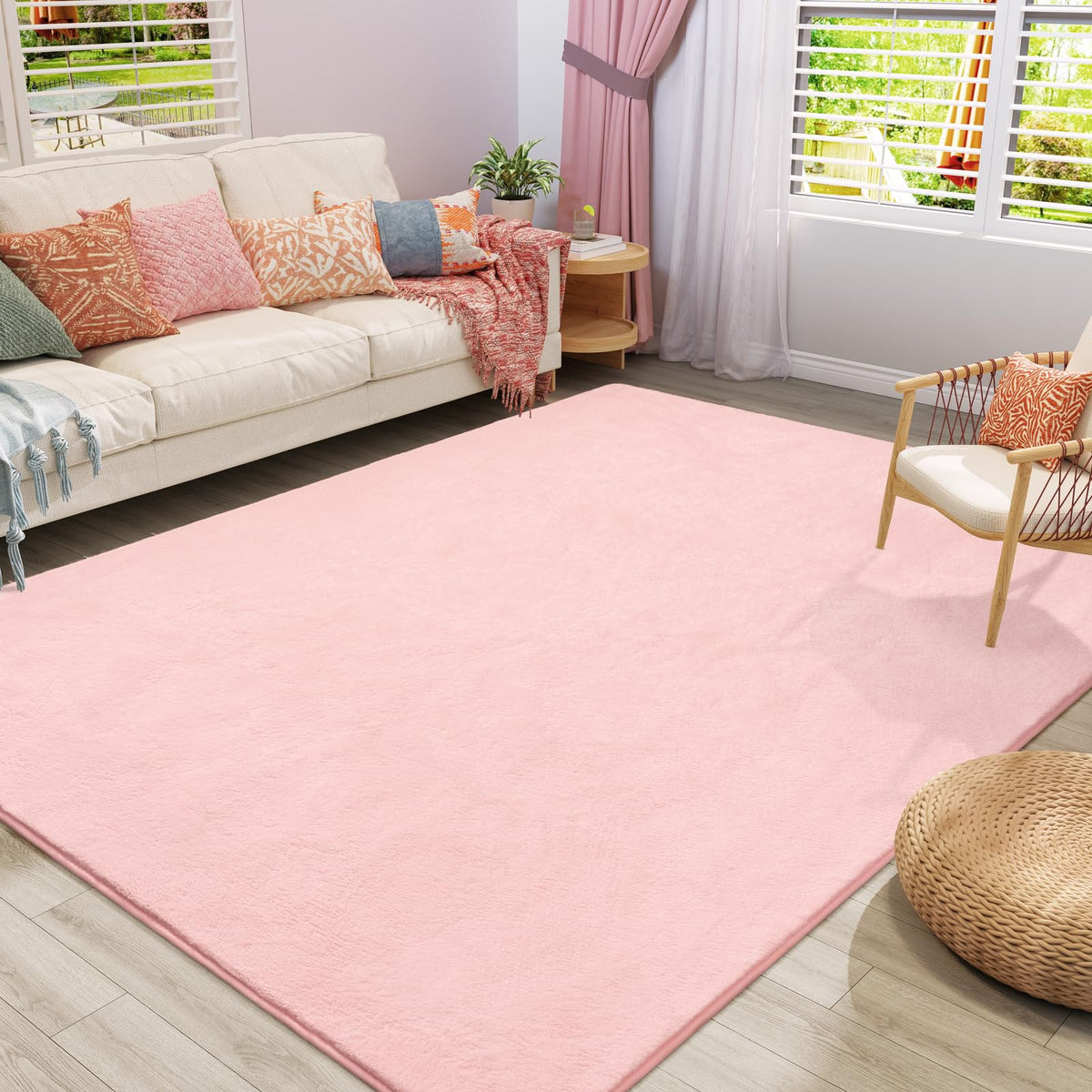 Amearea Modern Area Rugs for Bedroom Living Room, 4x6 Blue Memory Foam Rug