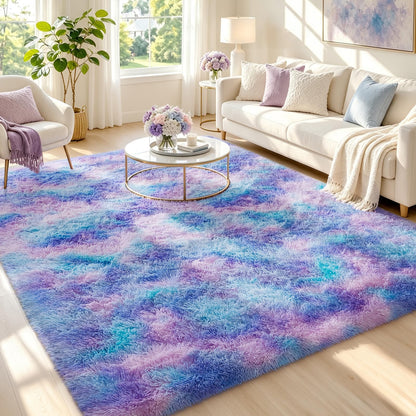 Ophanie Area Rugs for Living Room Bedroom, Washable Non-Slip Fluffy Soft Grey Shag Carpet, Indoor Floor Gray 4x6 Fuzzy Shaggy Living Room Plush Rug for Kids Home Dorm Decor Aesthetic