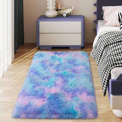 Ultra Soft Runner Rugs for Bedroom Hallways with Upgraded Non-Slip Rubber Backing & Thick Memory Sponge, 2x6 Feet Fluffy Shag Throw Area Rug for Bedside Dorm Dark Grey