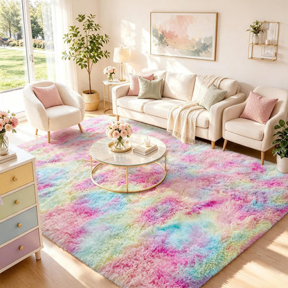 Ophanie Area Rugs for Living Room Bedroom, Washable Non-Slip Fluffy Soft Grey Shag Carpet, Indoor Floor Gray 4x6 Fuzzy Shaggy Living Room Plush Rug for Kids Home Dorm Decor Aesthetic