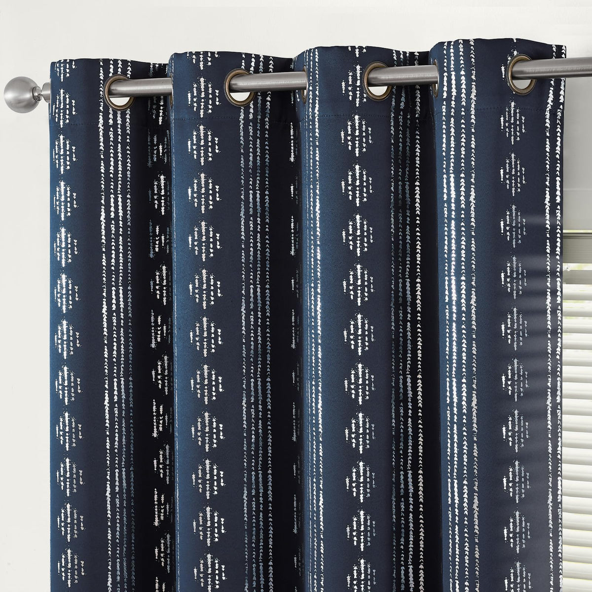 jinchan Boho Blackout Curtains 63 Inch Length Moon Phase Printed Drapes