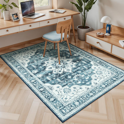 Sage Green 8x10 Area Rug for Living Room, Vintage Boho Large Carpet