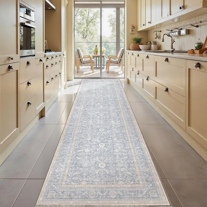 OPPODREAM Vintage Blue Area Rugs 5x7, Washable Rug for Living Room