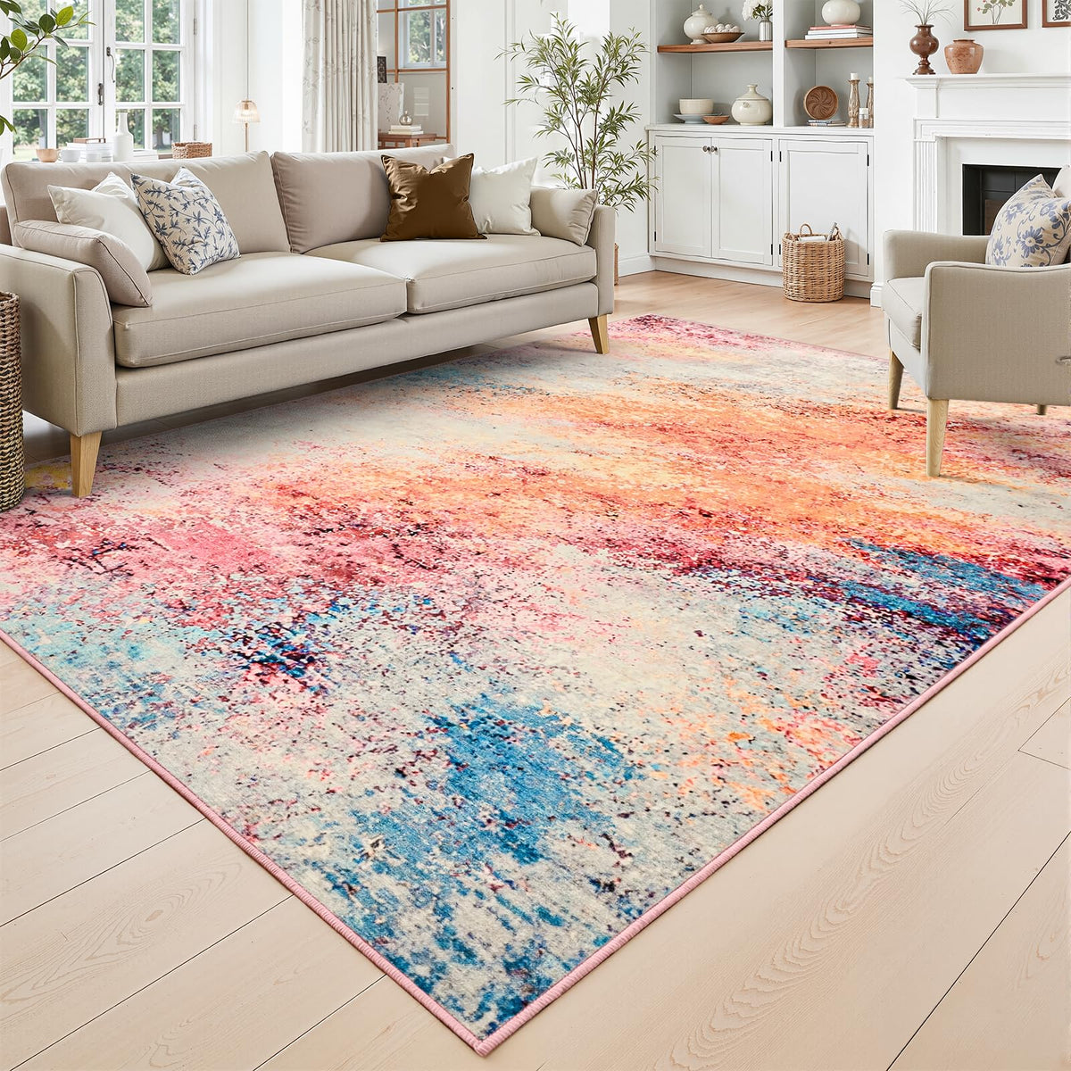 Toneed 4x6 Feet Washable Area Rugs for Bedroom Living Room, 48"x72" Grey