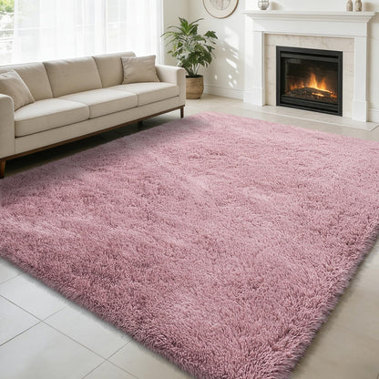 8x10 Fluffy Area Rugs for Living Room,Black Large Shag Area Rug for Bedroom