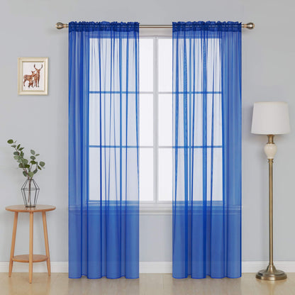 Deconovo Light Filtering Sheer Curtains 72 Inches Long for Living Room