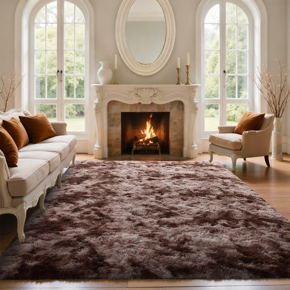 5x7 Black Area Rugs for Living Room, Large Fluffy Shag Bedroom Rugs Non-Slip, Ultra Soft Plush Carpet for Nursery Kids PlayRoom Dorm Office Indoor Modern Carpets