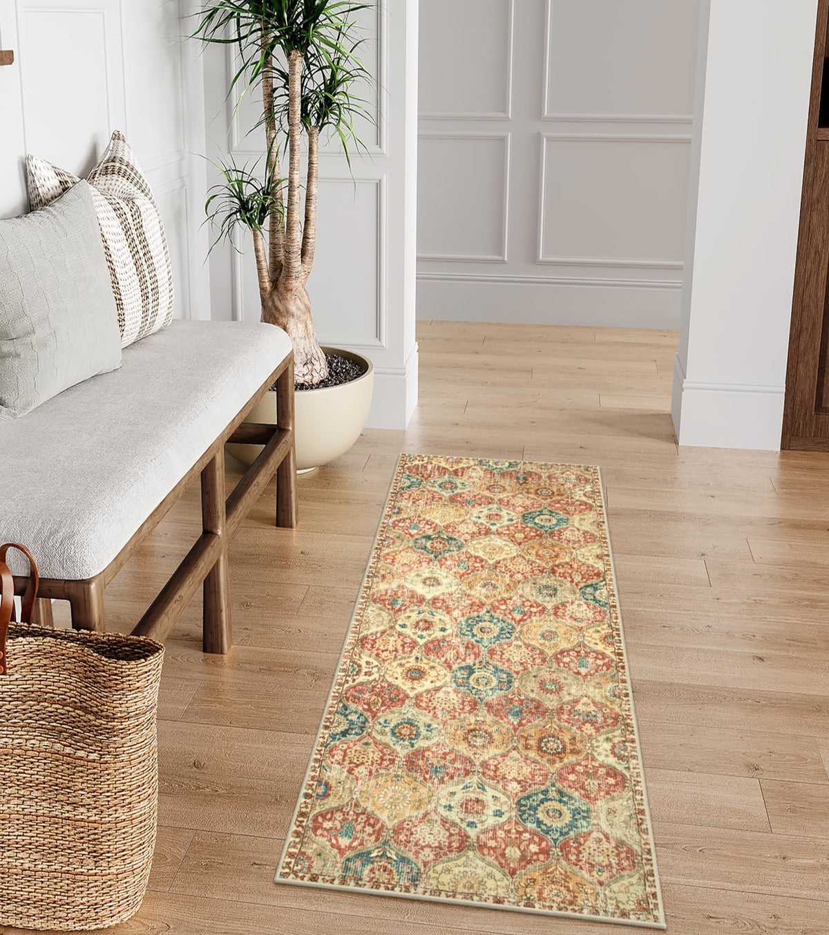 Lahome Moroccan Kitchen Rugs Non Slip Washable, 2x4 Rugs for Entryway