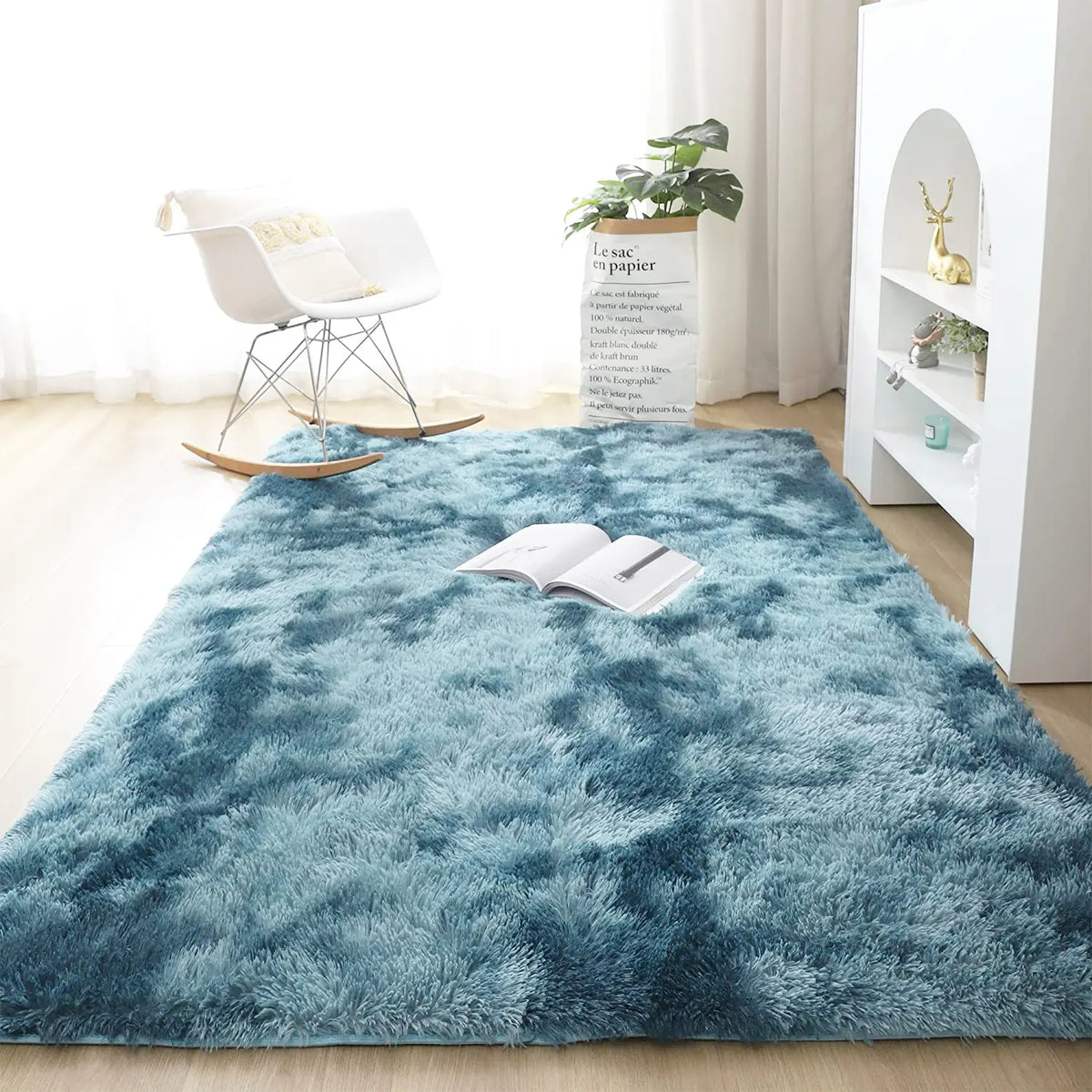 Ultra Soft Shag Fluffy High Pile Area Rug, Modern Decorative Carpet for Bedroom, Living Room, Nursery & Dorm, Home Decor