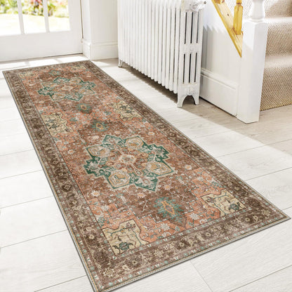 GENIMO 8x10 Washable Area Rugs for Living Room, Non Slip, Taupe Brown