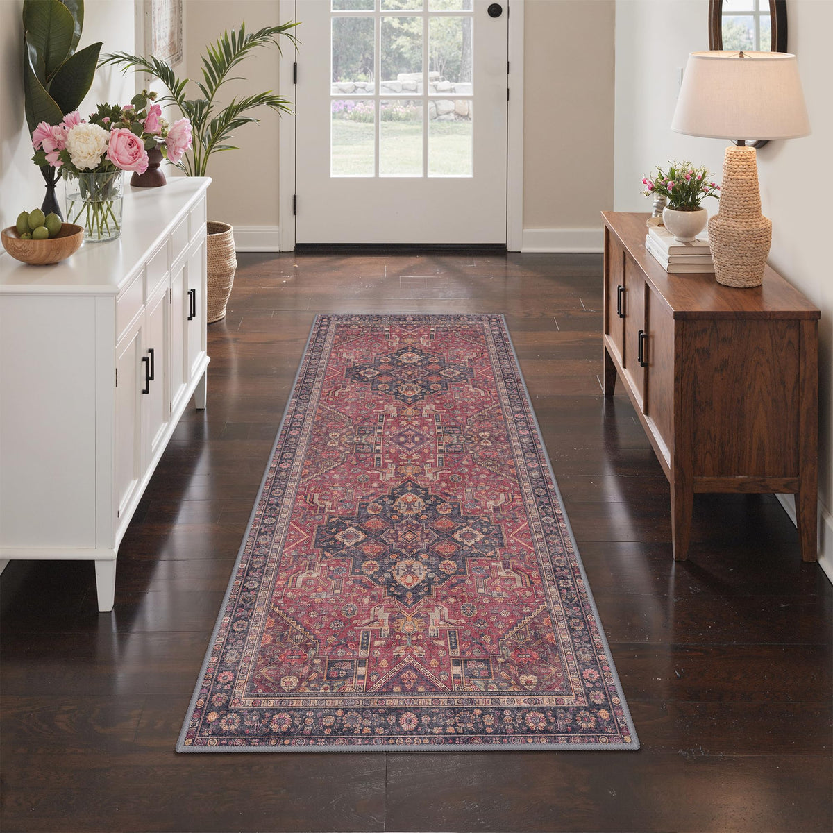 GENIMO 8x10 Washable Area Rugs for Living Room, Non Slip, Taupe Brown