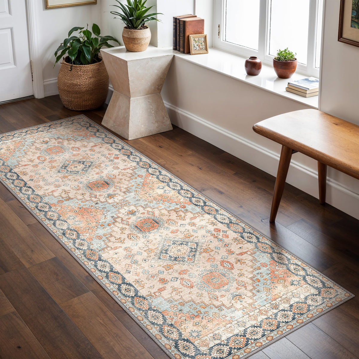 GENIMO 8x10 Washable Area Rugs for Living Room, Non Slip, Taupe Brown