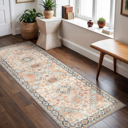 GENIMO 8x10 Washable Area Rugs for Living Room, Non Slip, Taupe Brown