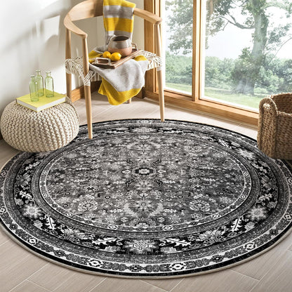 OPPODREAM Vintage Blue Area Rugs 5x7, Washable Rug for Living Room