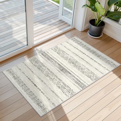 Miukiki 8x10 Area Rug for Living Room, Washable Soft Non Slip Rug Grey