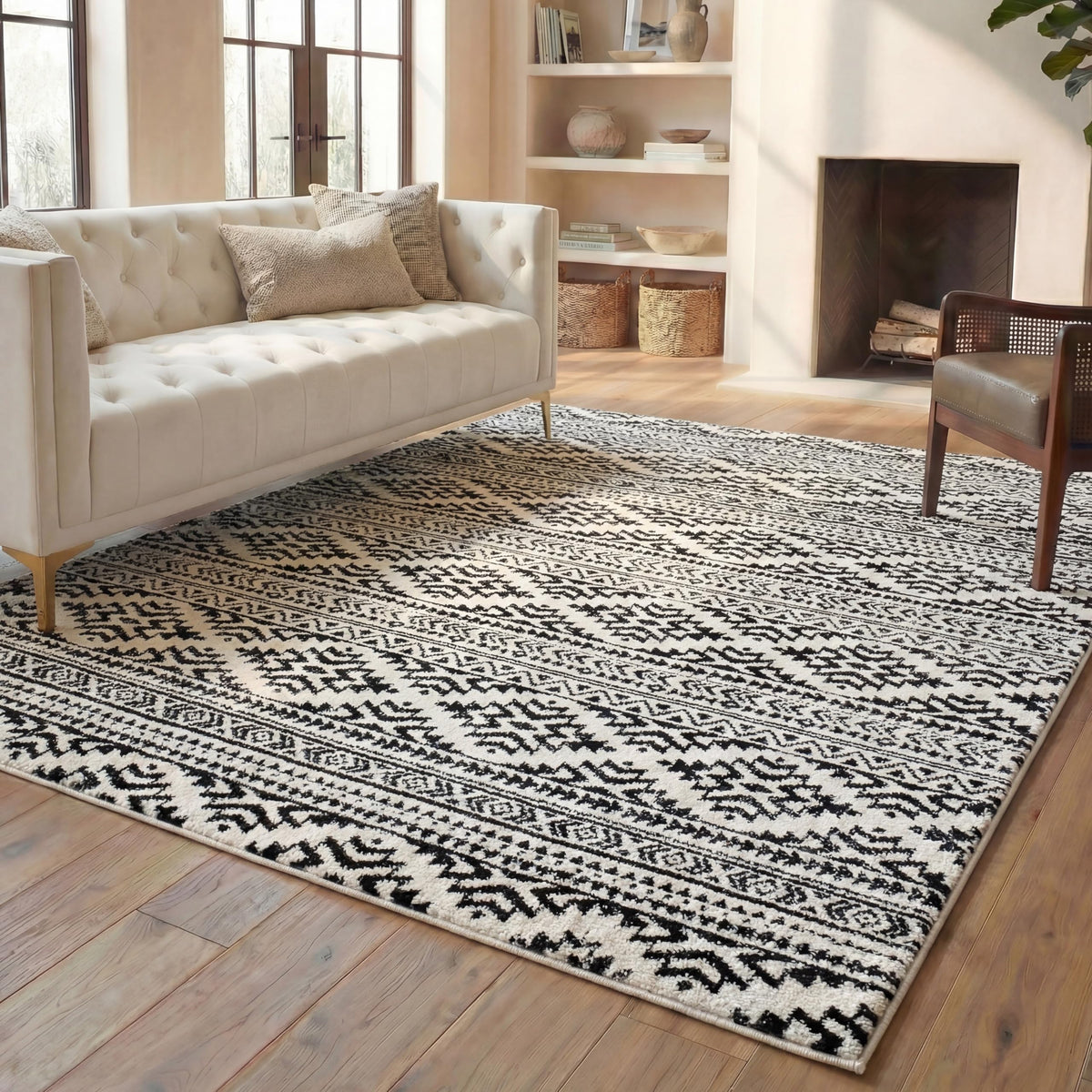 SAFAVIEH Tulum Area Rug 8x10, Large Ivory & Grey TUL272A