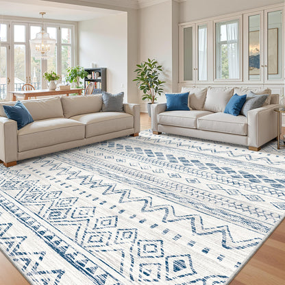 Miukiki 8x10 Area Rug for Living Room, Washable Soft Non Slip Rug Grey