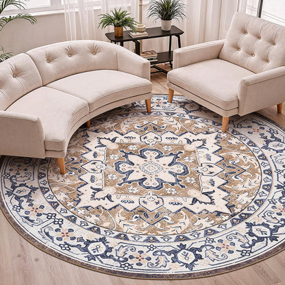 Lofus 5x7 Area Rugs for Living Room Bedroom, Soft Boho Carpet Floral Brown