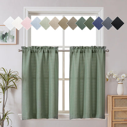 Chyhomenyc White Curtains 84 Inch Length 2 Panels 40Wx84L inches
