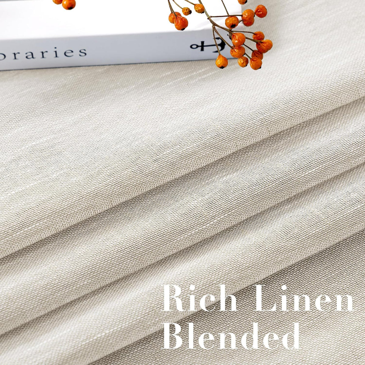 H.VERSAILTEX Natural Linen Sheer Curtains 84" 2 Panels Grommet