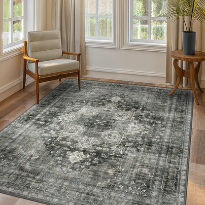 GENIMO 8x10 Washable Area Rugs for Living Room, Non Slip, Taupe Brown