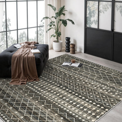 Miukiki 8x10 Area Rug for Living Room, Washable Soft Non Slip Rug Grey