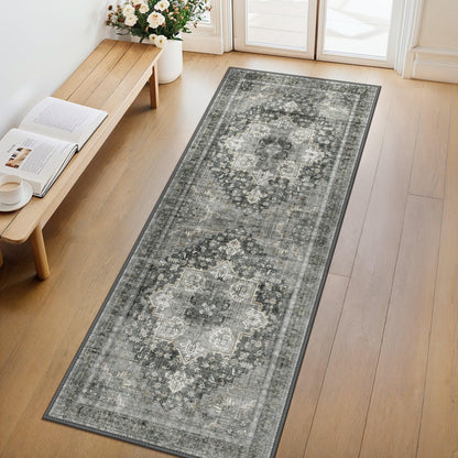GENIMO 8x10 Washable Area Rugs for Living Room, Non Slip, Taupe Brown