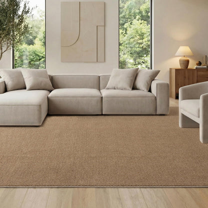 Bedsure 9x12 Faux Wool Area Rug for Living Room, Machine Washable, Beige
