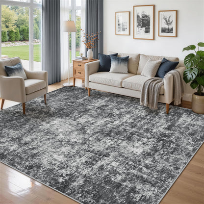 8x10 Area Rugs for Living Room Washable Bedroom Dining Room Blue Grey