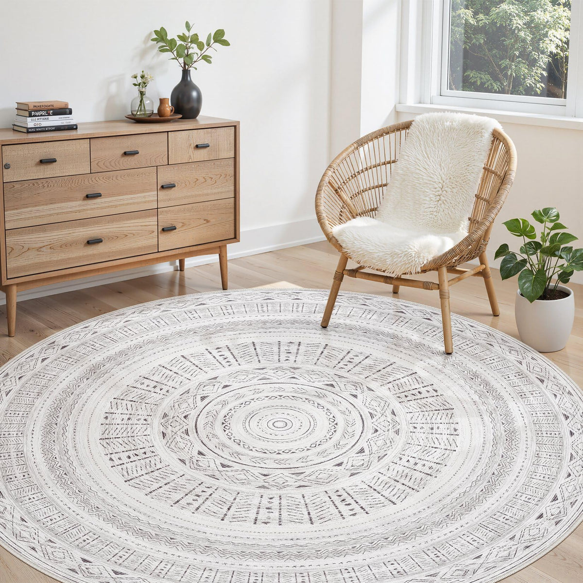 cotiled Boho 5x7 Area Rugs for Living Room: Soft Moroccan Washable Rug