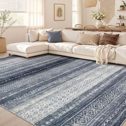 Nakagishi Boho 5x7 Area Rug Living Room Rugs Machine Washable Beige/Brown