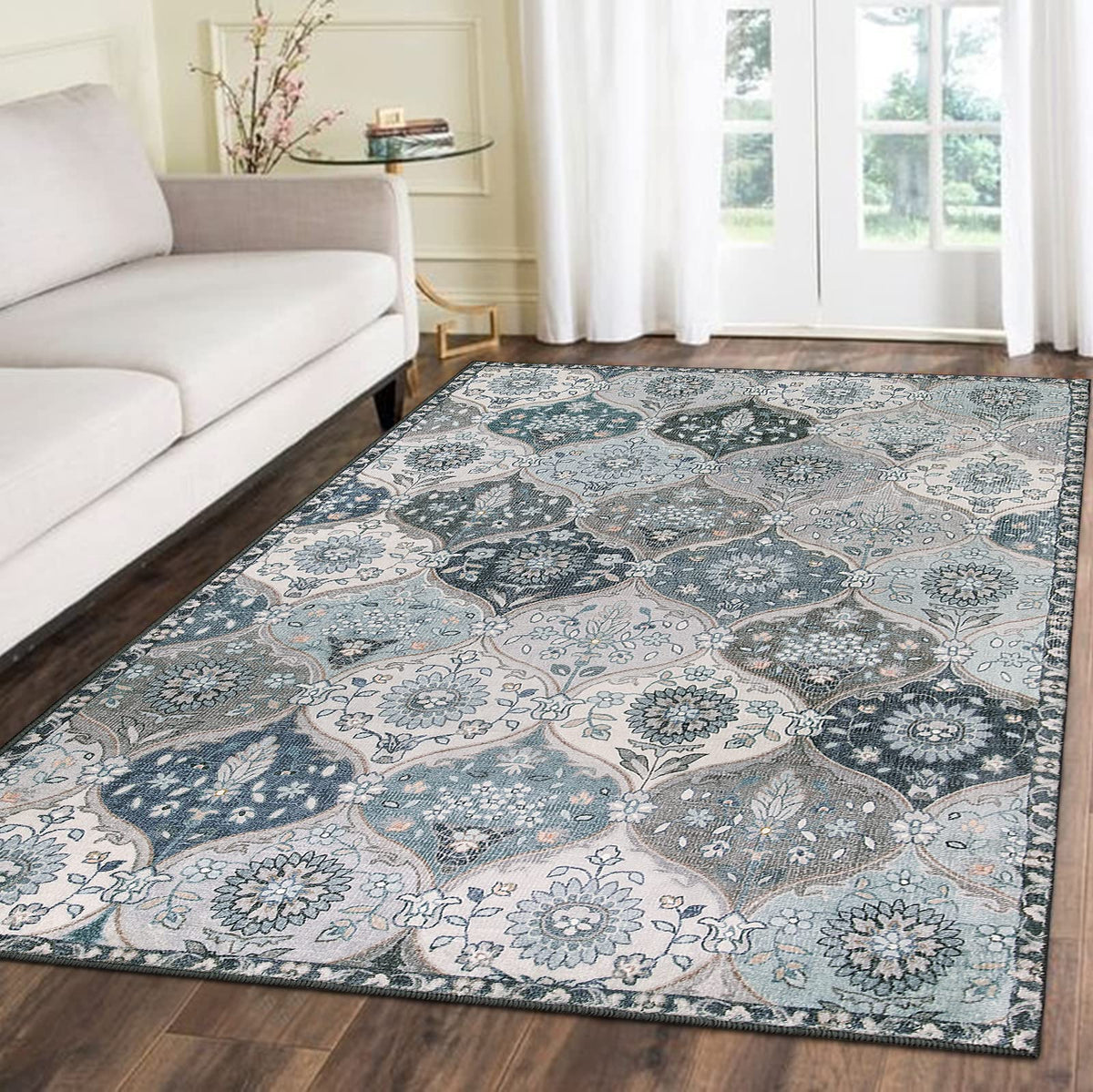 Lahome Moroccan Kitchen Rugs Non Slip Washable, 2x4 Rugs for Entryway
