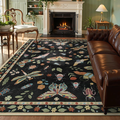 Lahome Bug Washable Area Rugs 5x7, Soft Green Rug for Living Room Bedroom