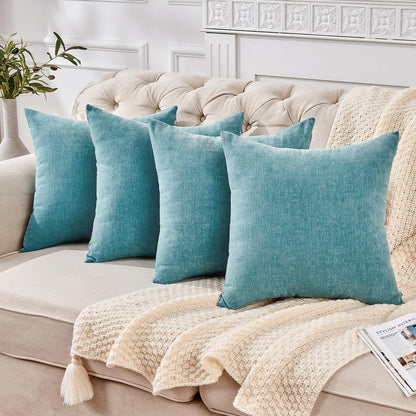 GAWAMAY Lumbar Support Pillow Decorative Rectangle Throw Pillow Covers 12"x20" Inch Set of 2, Soft Chenille Fall Pillowcase for Living Room Bedroom Sofa Couch Cushion Cover Grey 30x50cm (No Insert)