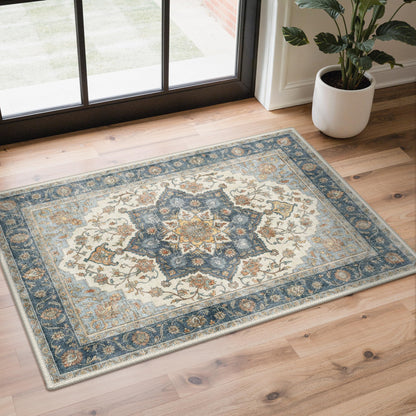 GENIMO 8x10 Washable Area Rugs for Living Room, Non Slip, Taupe Brown